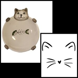 3D Ceramic Cat Dish